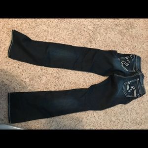 Dark wash silver jeans